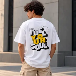 white look back oversized t-shirt for men