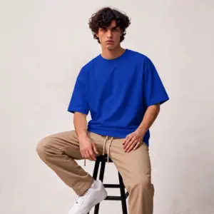 Royal Blue Oversized Plain T-Shirt