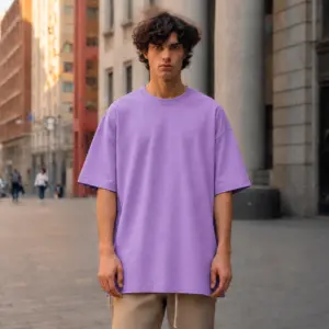 Lavender Oversized Plain T-Shirt